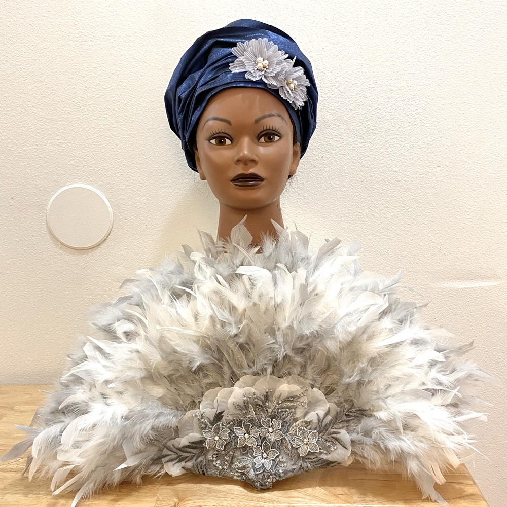 Ostrich Fan, Bridal Fan, Feather Hand Fan.  African Feather Fan